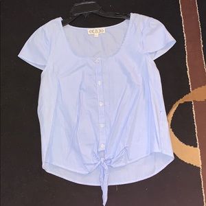 Short sleeve button down top
